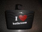 Zwart plastic badkamermandje "I love Bathroom"