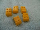 - Lego - 5 Gele afgeronde blokken -