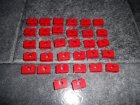 "3700" 17 Lego rode 2x1 blokjes met gat