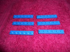 "3666" - Lego  " 9 Blauwe plaatjes 1x6 -
