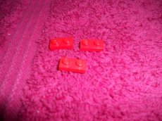 "3023" - Lego - 129 Rode plaatjes 2x1 -